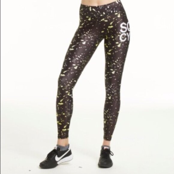 Terez for Soulcycle Paint Splatter Leggings High Rise Waist Black Size Small - Picture 13 of 13